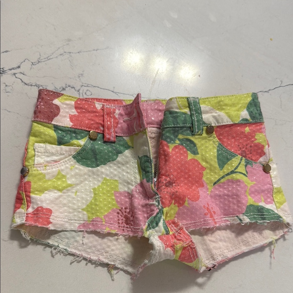 Floral kids Shorts size XXS 3/4
